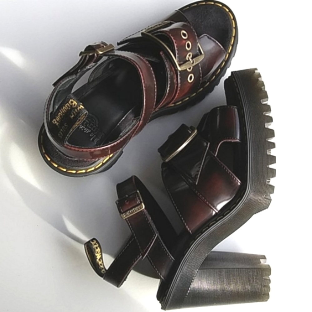 Dr.Martens EUC Cherry Red Granik platform sandals